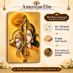 Golden devotional wall painting for pooja room decor