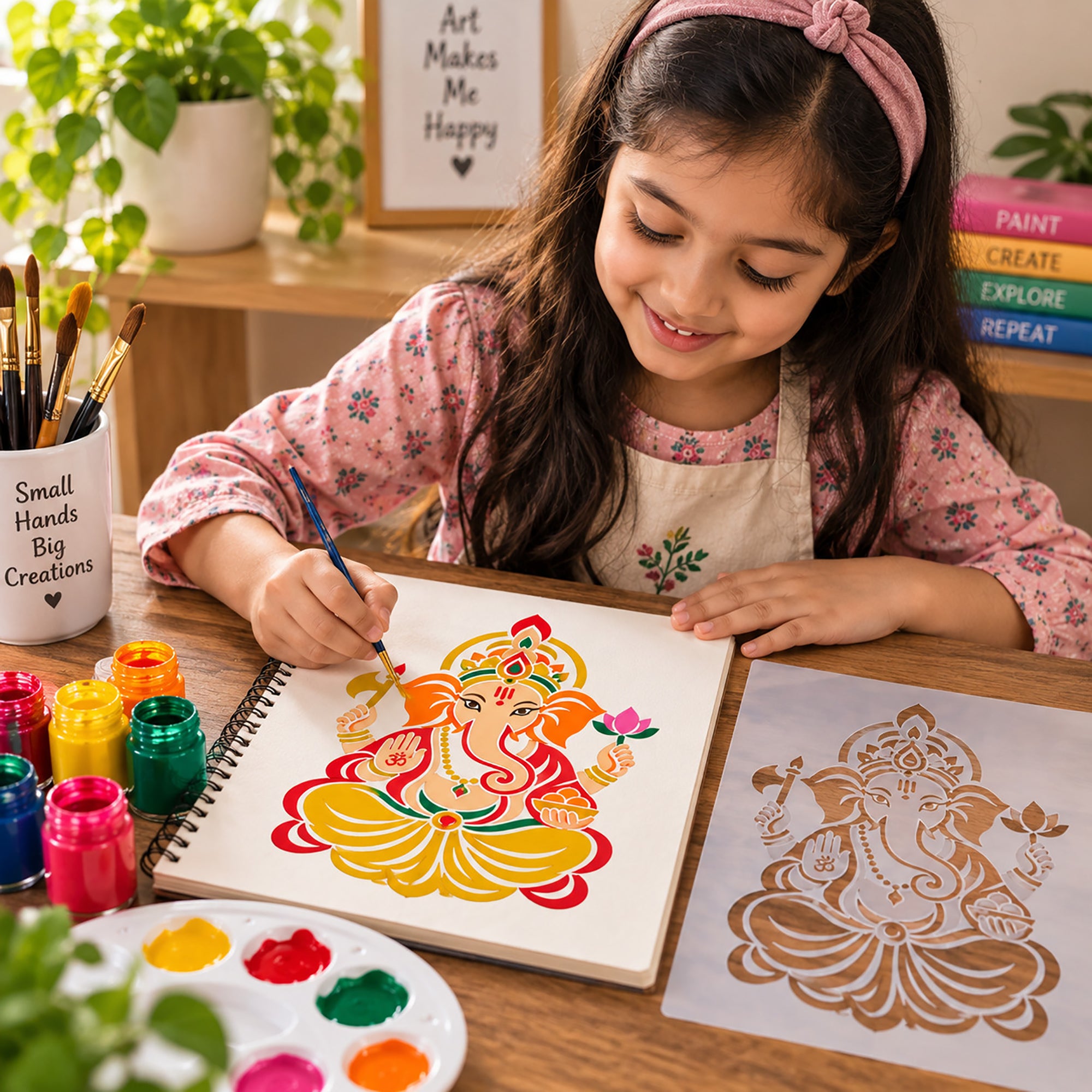 pet plastic ganesha stencil for painting