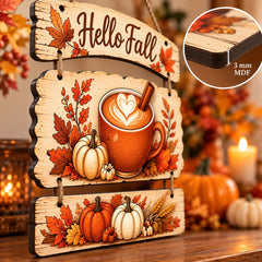 Hello Fall sign for kitchen wall