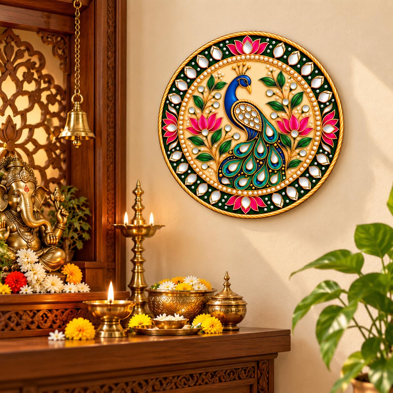 Mirror Work Inspired Mandala Wall Decor for Home