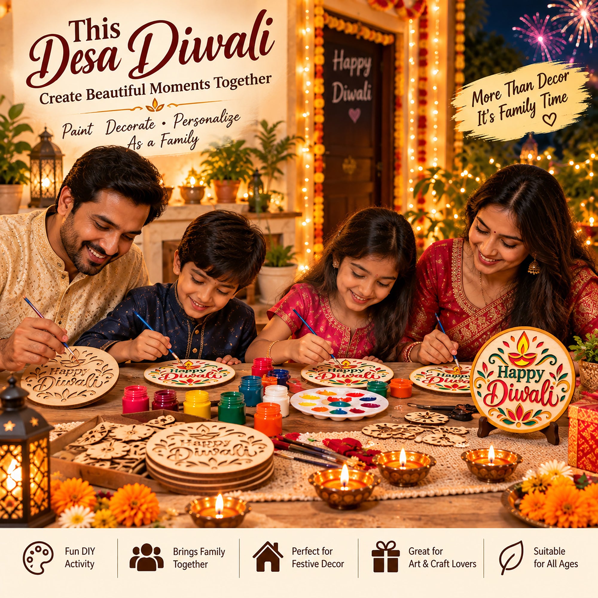 mdf happy diwali craft material for artists