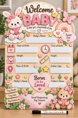Newborn baby memory board for home decoration