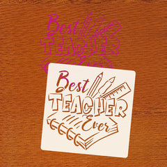 teacher appreciation art stencil for handmade crafts
