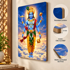 ready to hang religious wall art Lord Vishnu