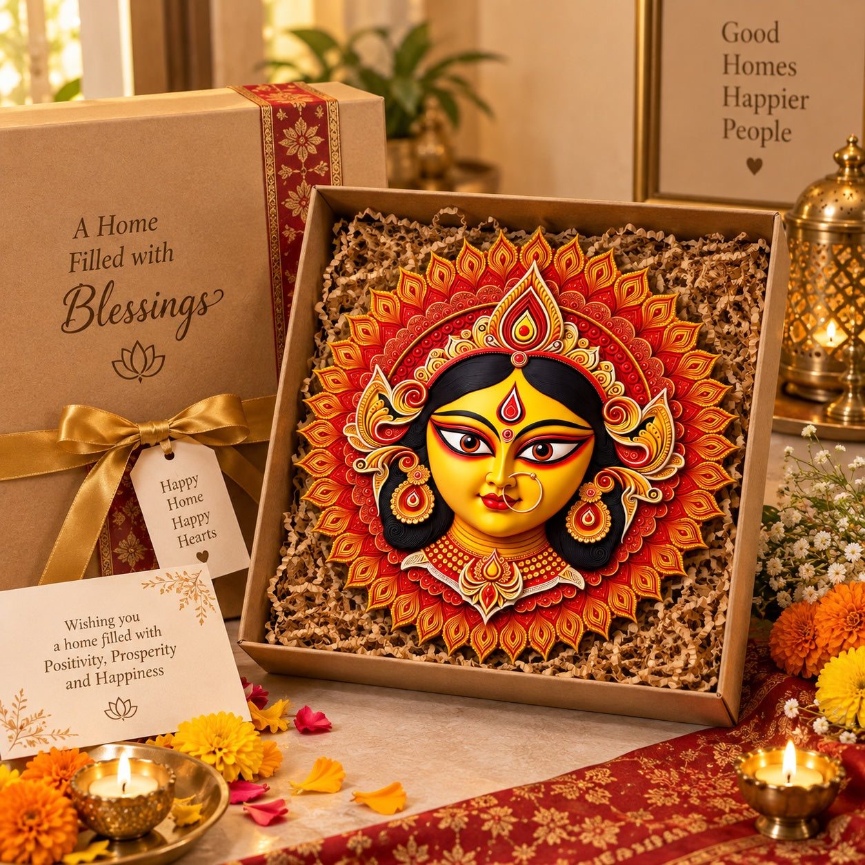 durga maa round wall hanging
