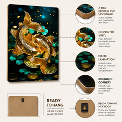 koi fish wooden wall decoration