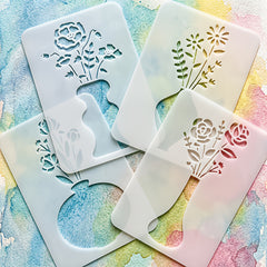 botanical vase stencil for diy art and crafts