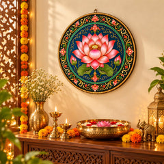 Pink Floral Mandala Wall Hanging for Bedroom Decor