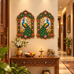 peacock arch wall art traditional
