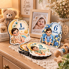 Baby monthly milestone cards for parents