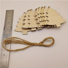 American Elm 10pcs Wooden Christmas Tree Hanging Ornaments