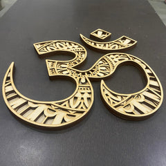 Cliths 3D Om Mandala Wall Hanging Spiritual Home Decor Wooden MDF Art Pooja Space Wall Decor
