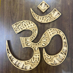 Cliths 3D Om Mandala Wall Hanging Spiritual Home Decor Wooden MDF Art Pooja Space Wall Decor