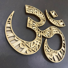 Cliths 3D Om Mandala Wall Hanging Spiritual Home Decor Wooden MDF Art Pooja Space Wall Decor
