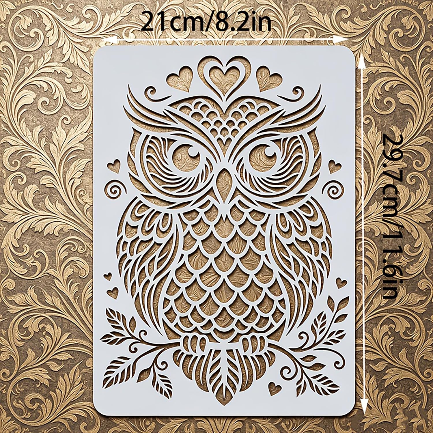 ethnic owl stencil for acrylic painting