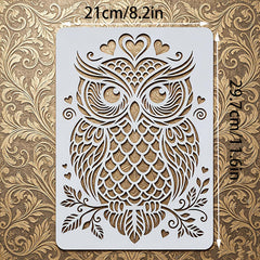 ethnic owl stencil for acrylic painting