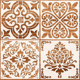 floral tile stencils reusable plastic