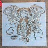 square stencil for acrylic painting elephant design