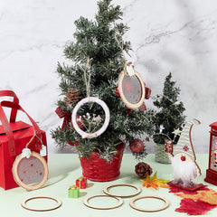 Cliths 30 Pcs Wood Rings MDF Circle Frames for DIY Crafts, Christmas Ornaments, Jewelry Making