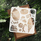 reusable dessert stencil for wood signs ice cream painting children plastic stencil for art and craft plastic stencil for art and craft wood burning stencils bakery wall art stencil for wall painting home