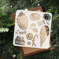 reusable dessert stencil for wood signs ice cream painting children plastic stencil for art and craft plastic stencil for art and craft wood burning stencils bakery wall art stencil for wall painting home