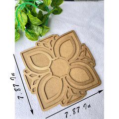 Cliths 2-Layer Wooden Rangoli Cutout for Diwali Decoration Mandala Design Base for DIY Craft, Painting & Festive Decor