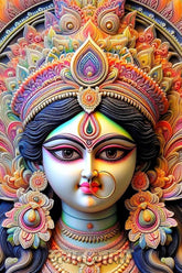 Colorful depiction of a deity with intricate patterns and jewelry