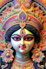Colorful depiction of a deity with intricate patterns and jewelry