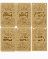 American Elm Pack of 6 Happy Diwali Wooden CutoutsPre Marked MDF for DIY Painting & Festival Decor Kit with Festive Design