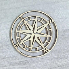 compass wooden cutout for DIY