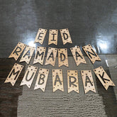 Cliths Eid Ramadan Mubarak Wooden Banner Islamic Wall Decor Hanging Letters Eid Home Decoration Muslim Festival