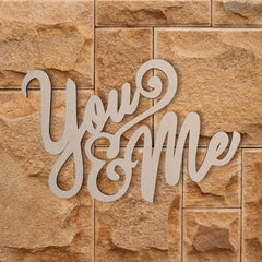 Cliths 'You & Me' Wooden Cutout MDF Unfinished Word Sign for Wedding DIY Couple Gifts & Wall Art 2.7mm Thick