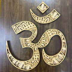 Cliths 3D Om Mandala Wall Hanging Spiritual Home Decor Wooden MDF Art Pooja Space Wall Decor