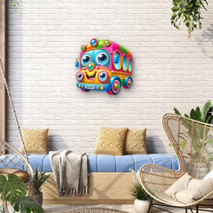 themed 3d mdf baby bus cutouts for children's interior design