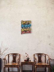 American Elm Motivational Wall Quote Success Is the Reward That Follows Repeated Failures MDF Wall Art for Office, Home