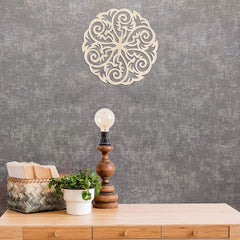 American Elm Victorian Mandala Wall Art Ornate Swirl Design in Birch Plywood, Elegant Wall Decor for Home