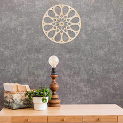 American Elm Mandala Wall Art Floral Circular Design Rustic Petal Motif Wall Decor for Home
