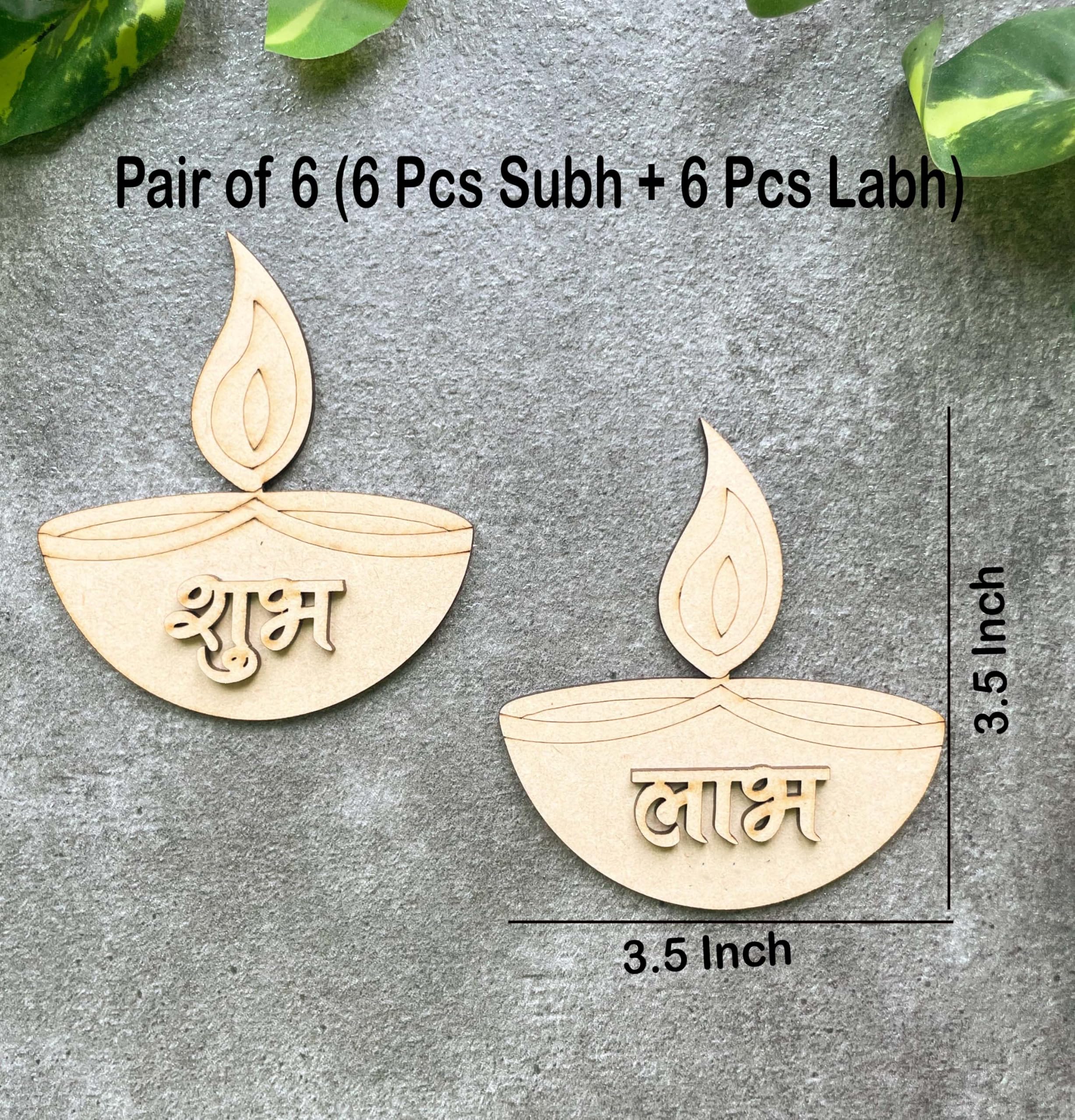 unfinished wooden craft cutouts shubh and labh