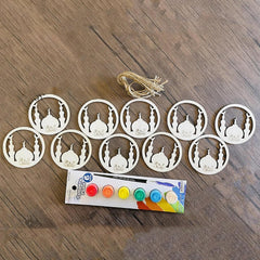 Cliths Paint Your Own Masjid Kit Wooden Eid Decor for Kids DIY Islamic Crafts Ramadan Ornaments Unfinished