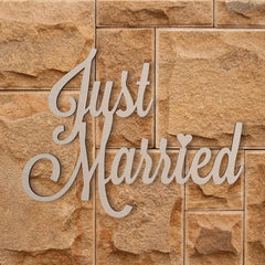 Cliths 'Just Married' Wood Cutout MDF Wedding Sign for DIY Decor & Photo Props 2.7mm Thick