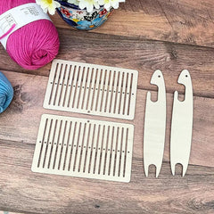 Cliths Wooden Weaving Loom Kit for DIY Craft Includes Rectangle Looms Shuttles Embroidery Yarn Loom Set for Beginners