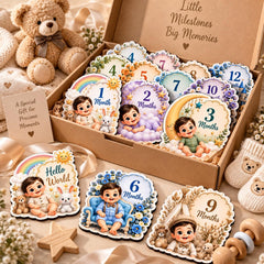 Wooden baby announcement cards for monthly pictures
