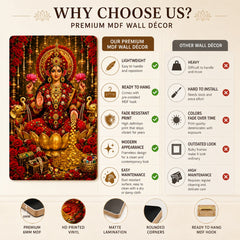 Lakshmi MDF wall painting for pooja room