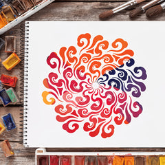 decorative cloud pattern stencil for furniture painting
