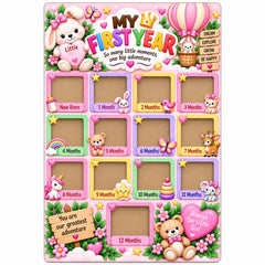 MDF wooden baby photo keepsake board