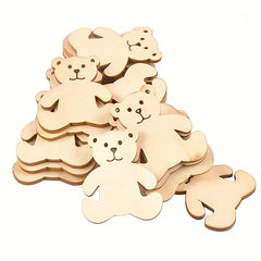 Animal-shaped wooden craft pieces