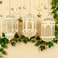 Ramadan Eid wooden lantern wall decor