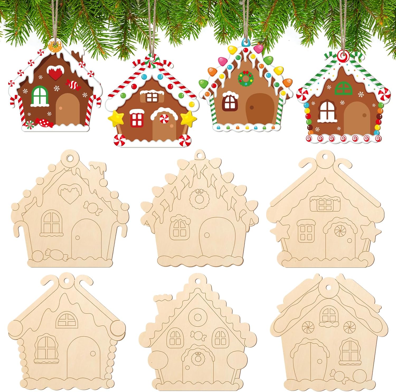 gingerbread house wooden cutouts for diy crafts