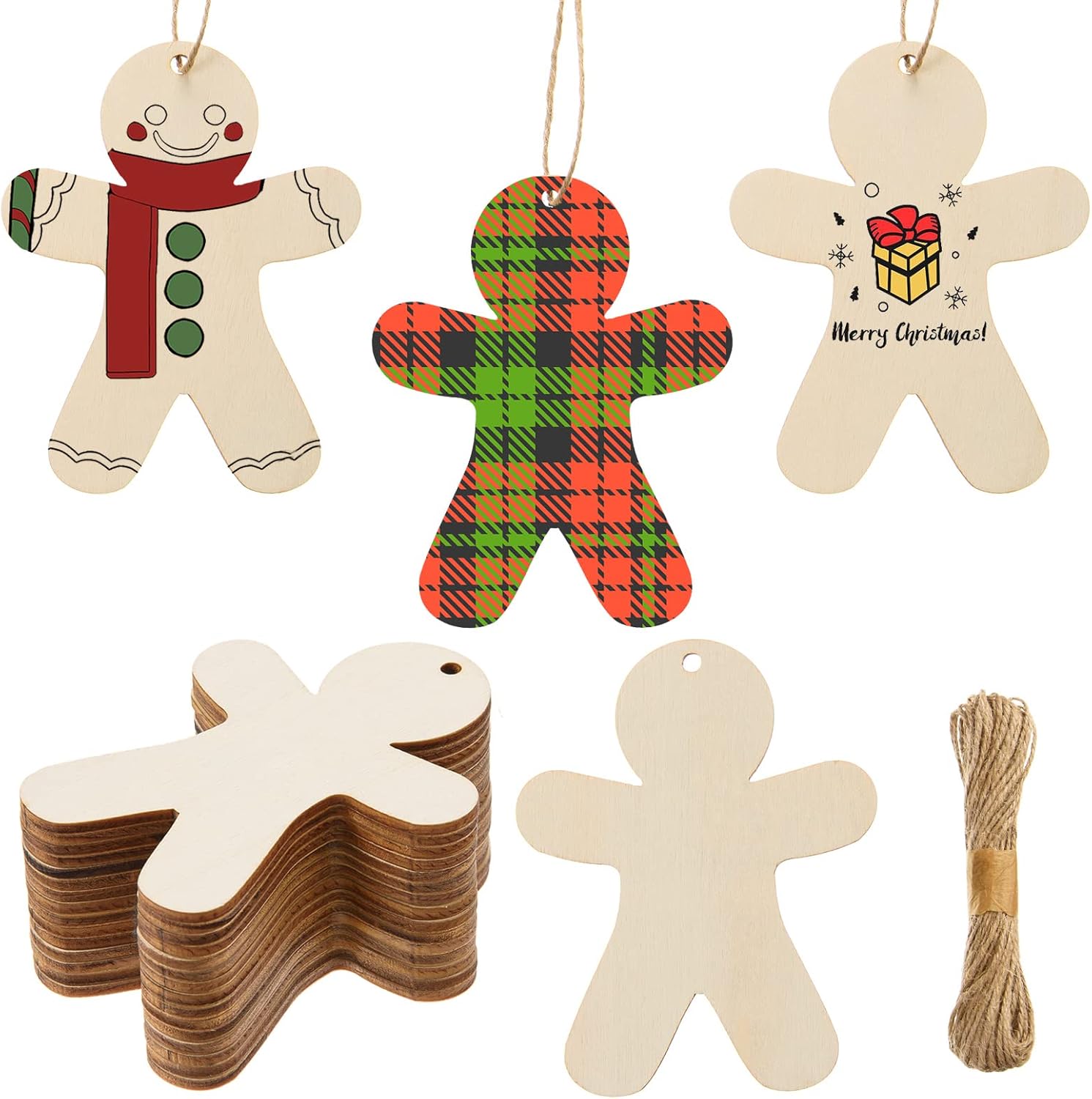 unfinished wooden gingerbread cutouts for diy