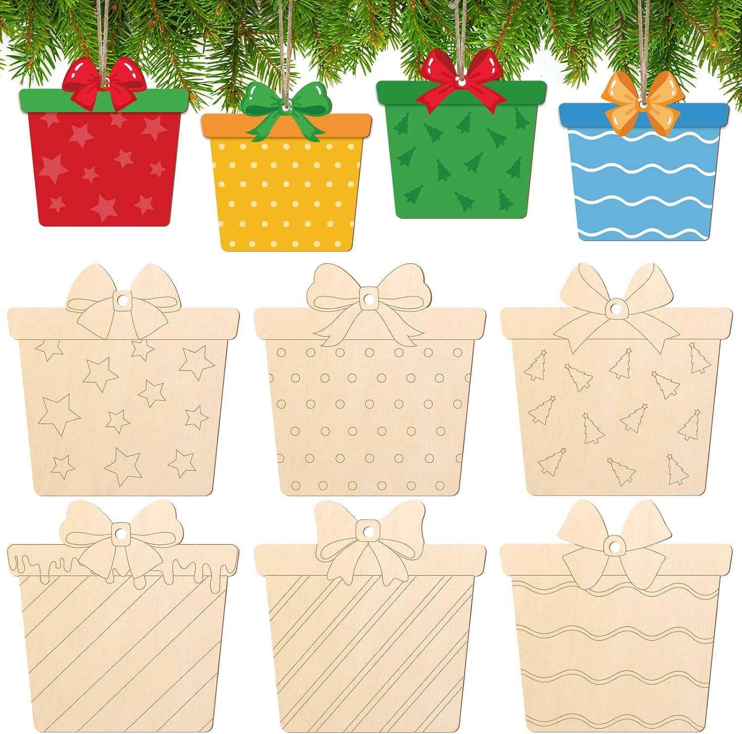 gift box wooden cutouts for diy crafts